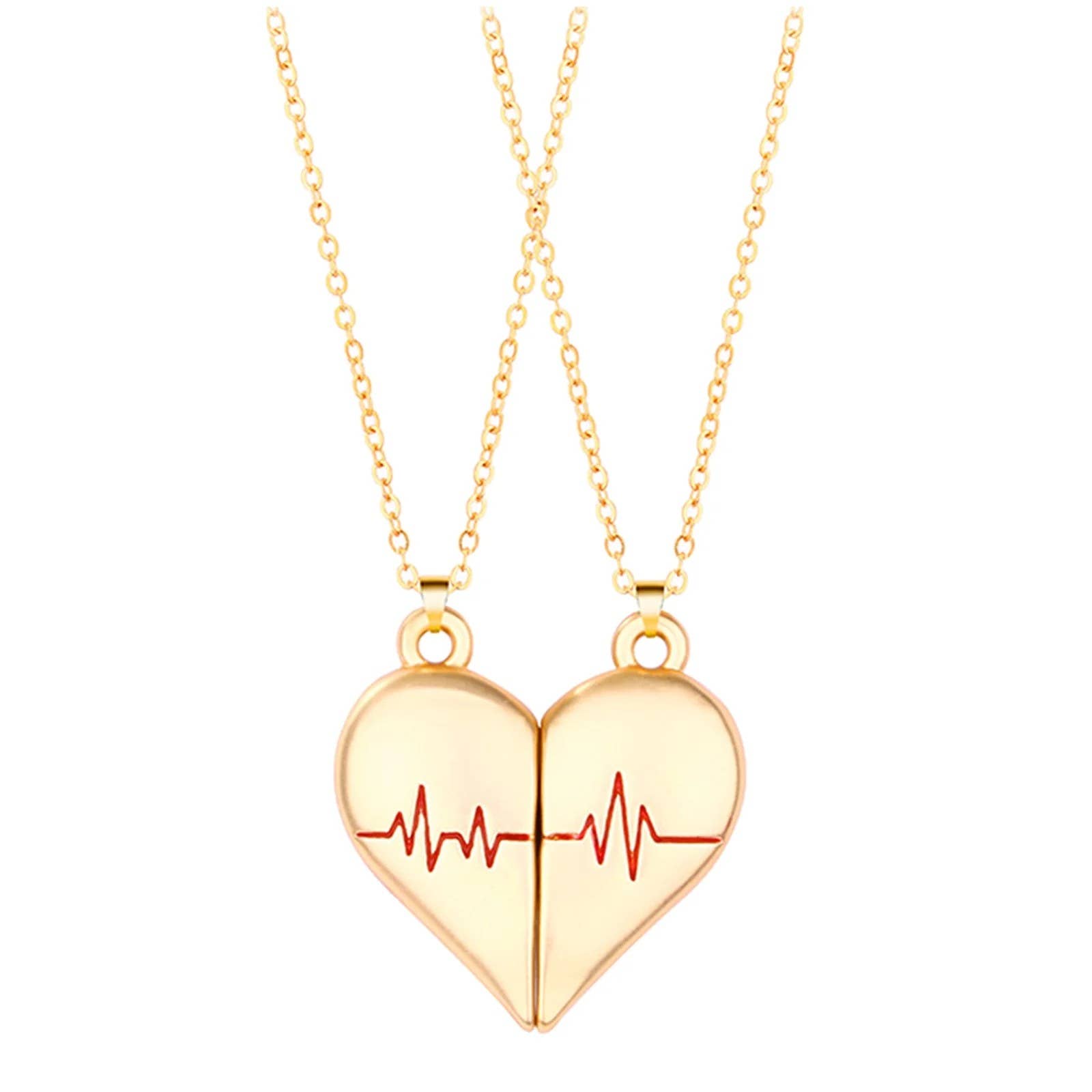 Heartbeat Couple Necklace Matching Love Pendant, Friend,Wife