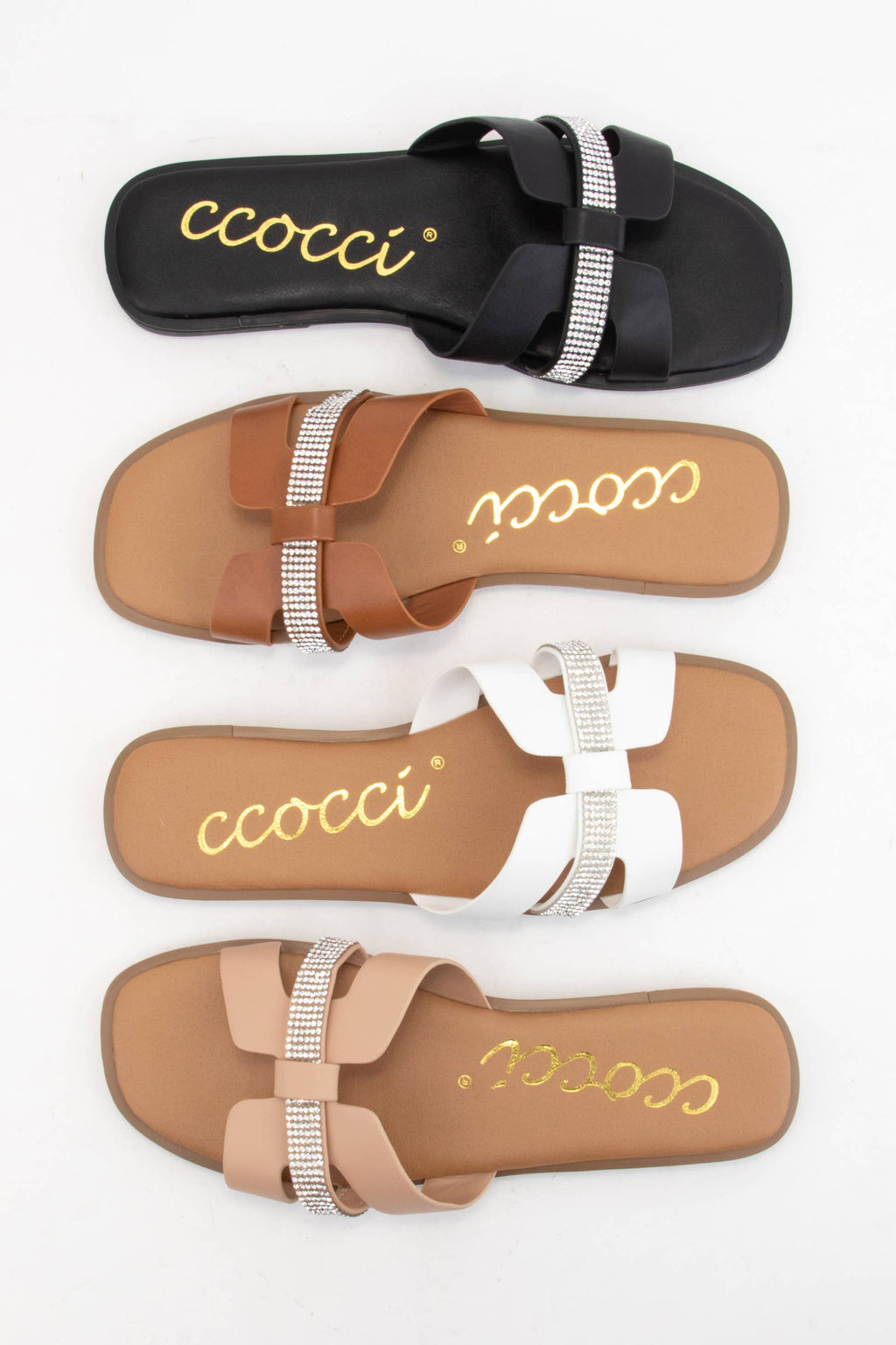 MAGGIE JEWELED H-SHAPE CUTOUT SLIDE