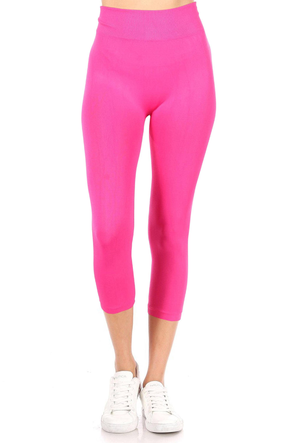 Women's Casual Solid Seamless Capri Leggings