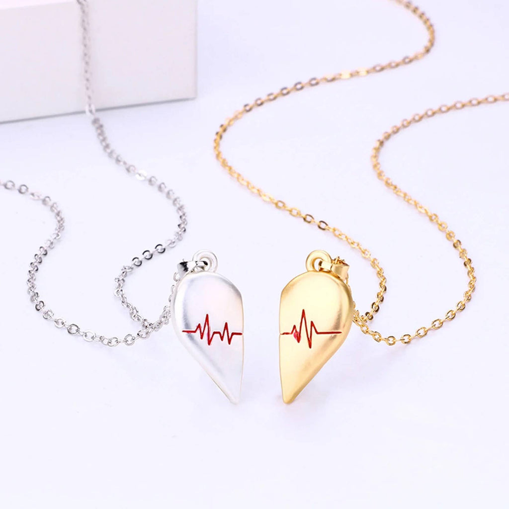 Heartbeat Couple Necklace Matching Love Pendant, Friend,Wife