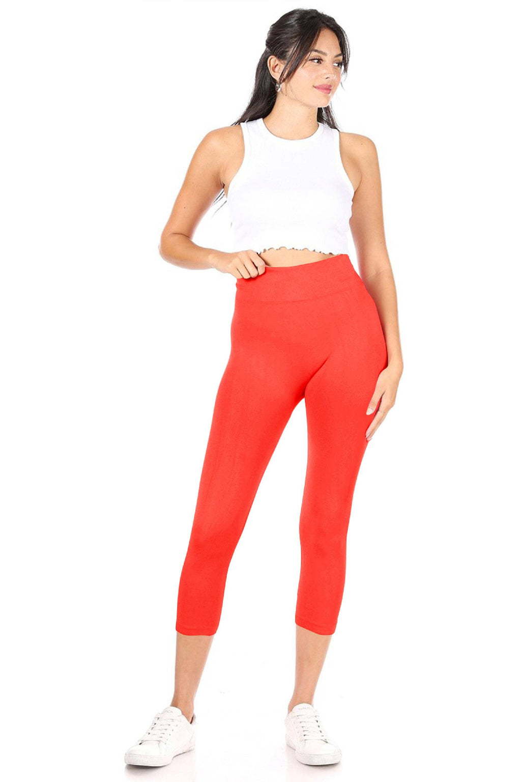 Women's Casual Solid Seamless Capri Leggings