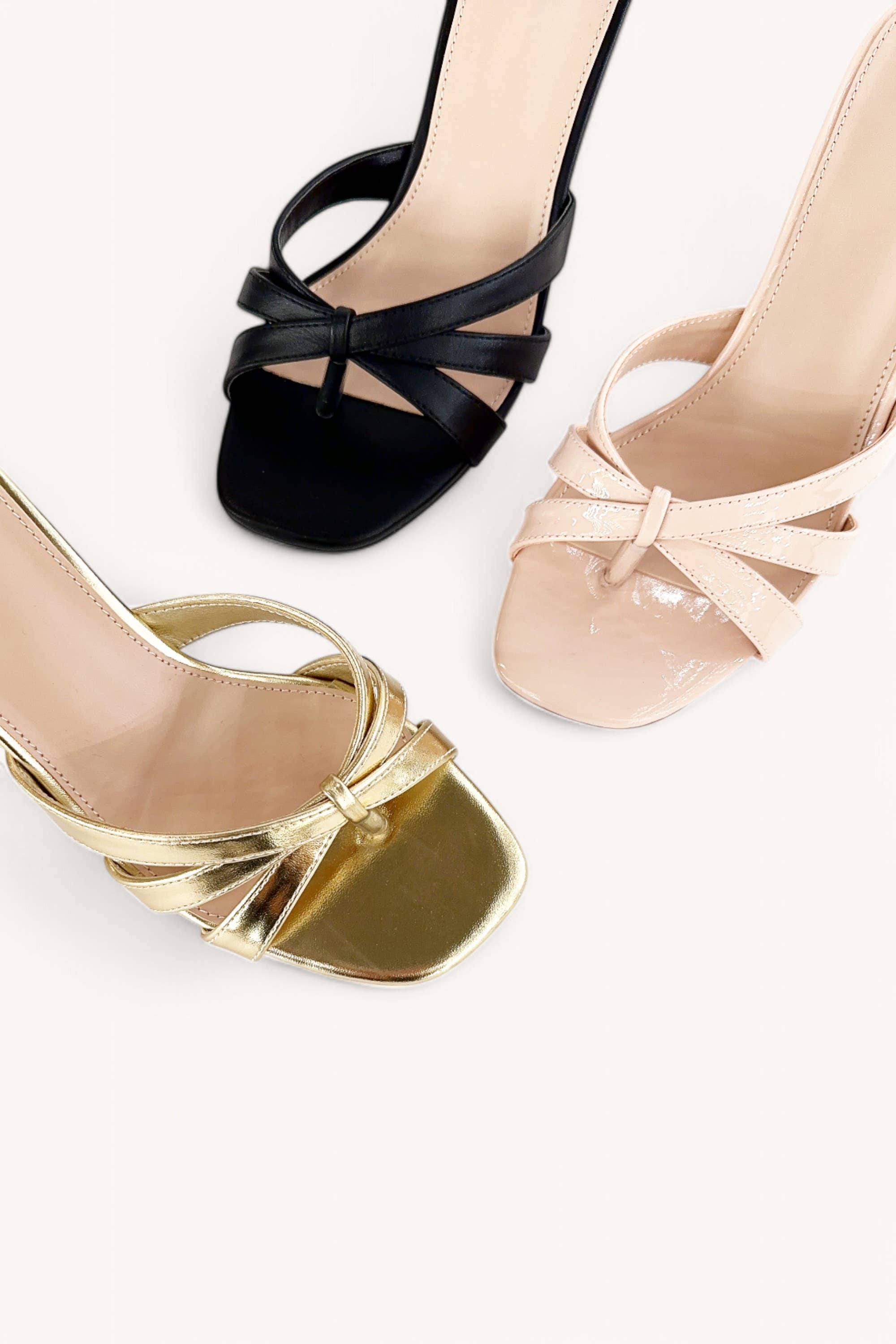 IDEA-61 TRIPLE CROSS STRAP KITTEN HEEL MULE