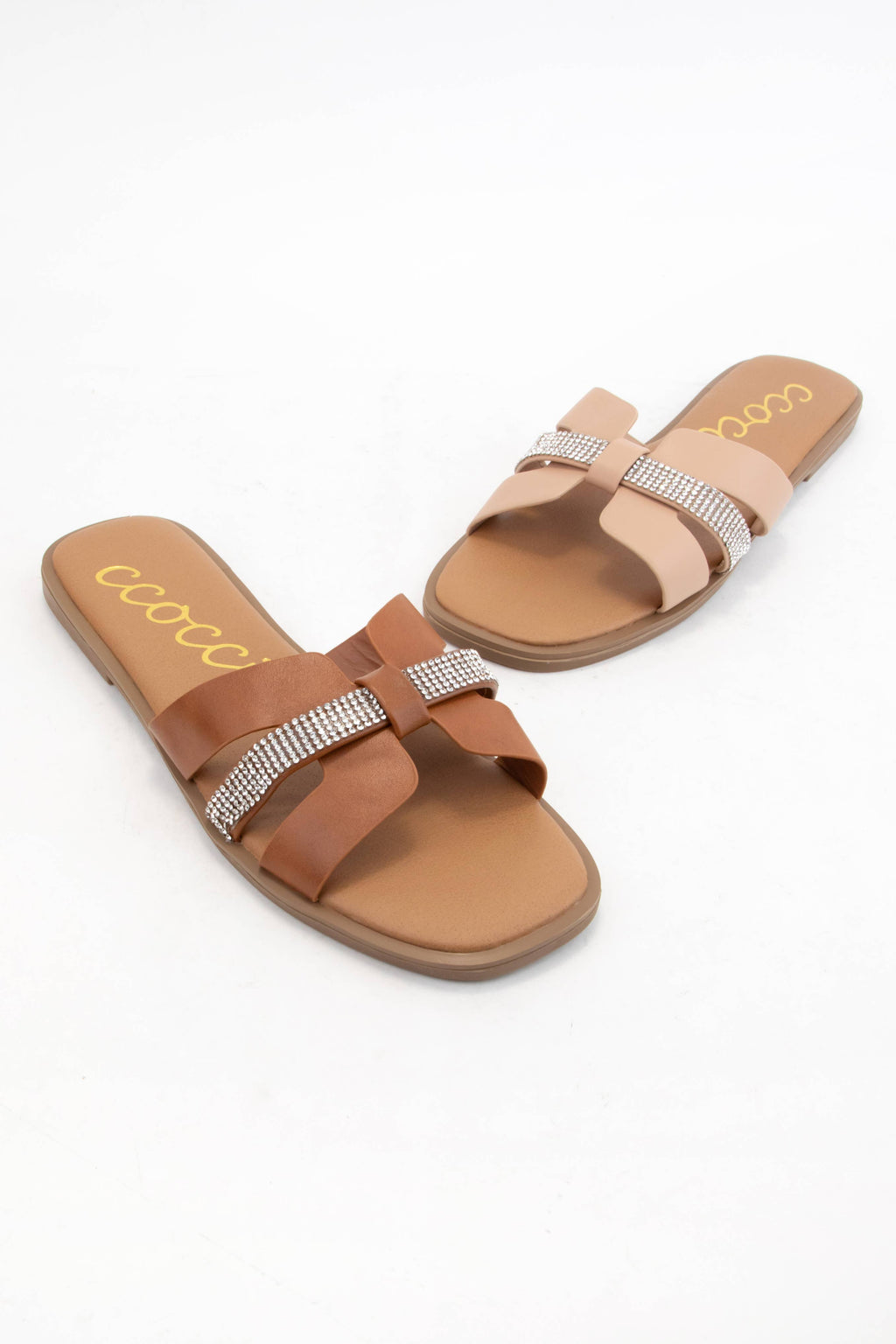 MAGGIE JEWELED H-SHAPE CUTOUT SLIDE