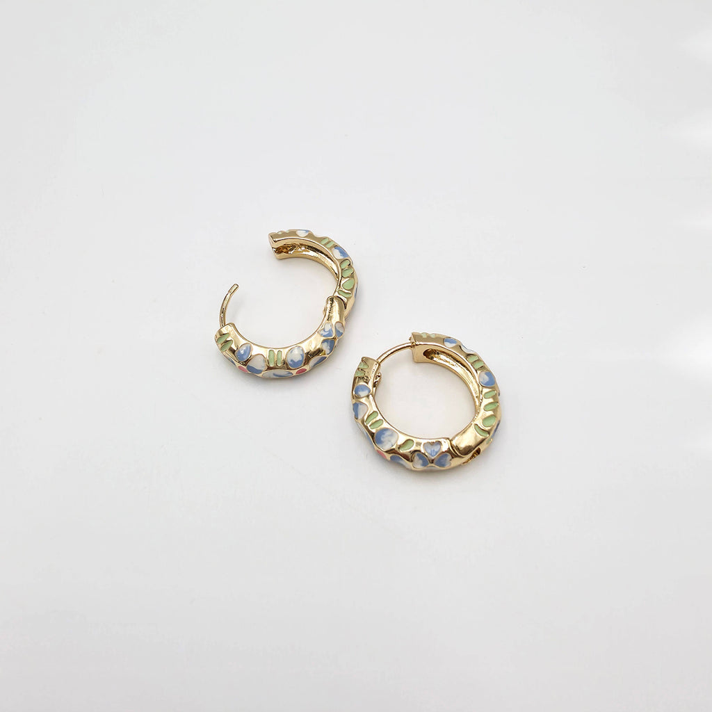 Pastel Enamel Hoop Earrings