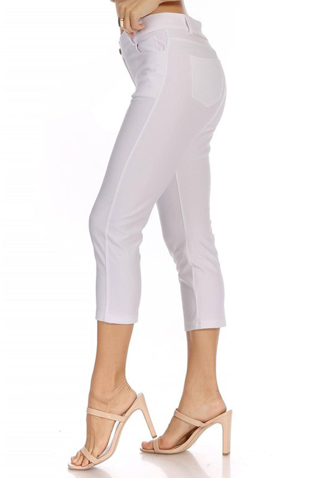 Women's Casual Comfy Slim Pocket Jeggings Capri Pants