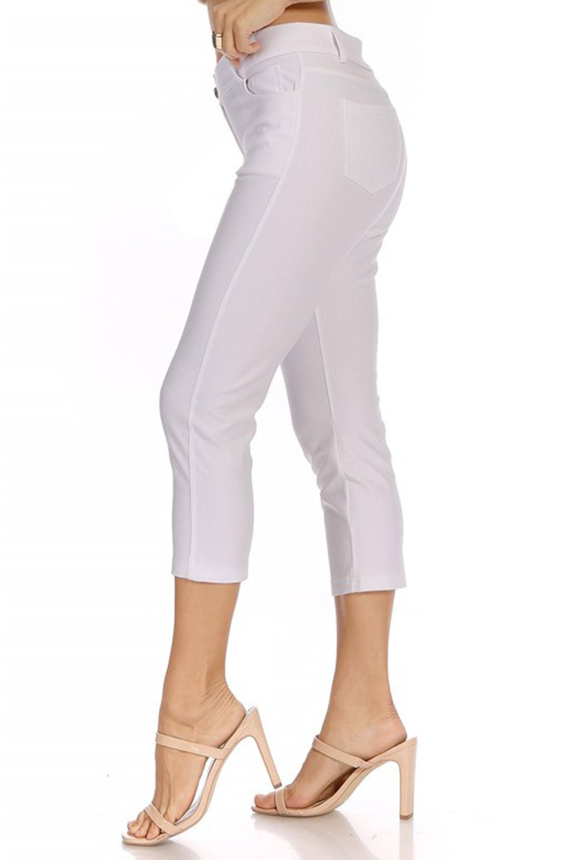 Women's Casual Comfy Slim Pocket Jeggings Capri Pants