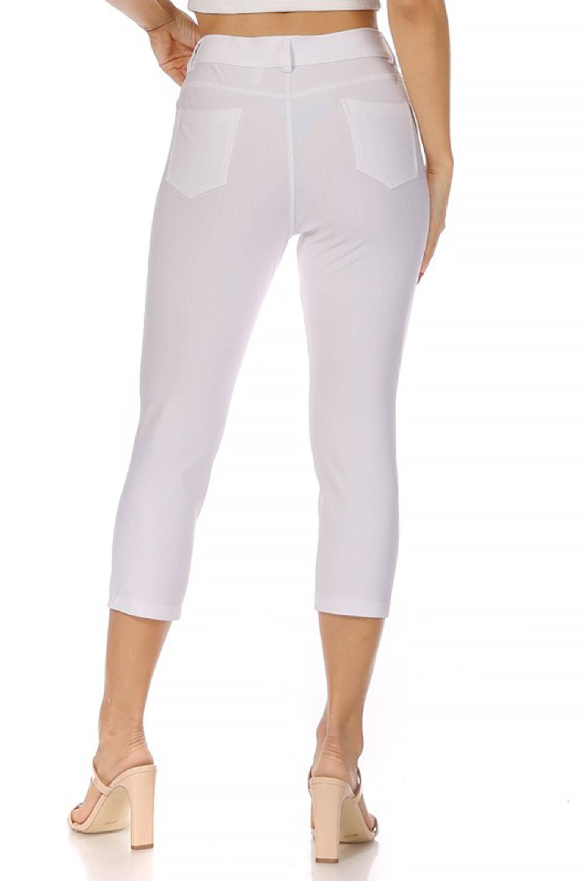 Women's Casual Comfy Slim Pocket Jeggings Capri Pants
