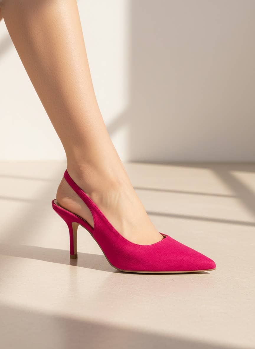 SARAH Pointed Toe Slingback Stiletto Heels Sleek Dress Pumps