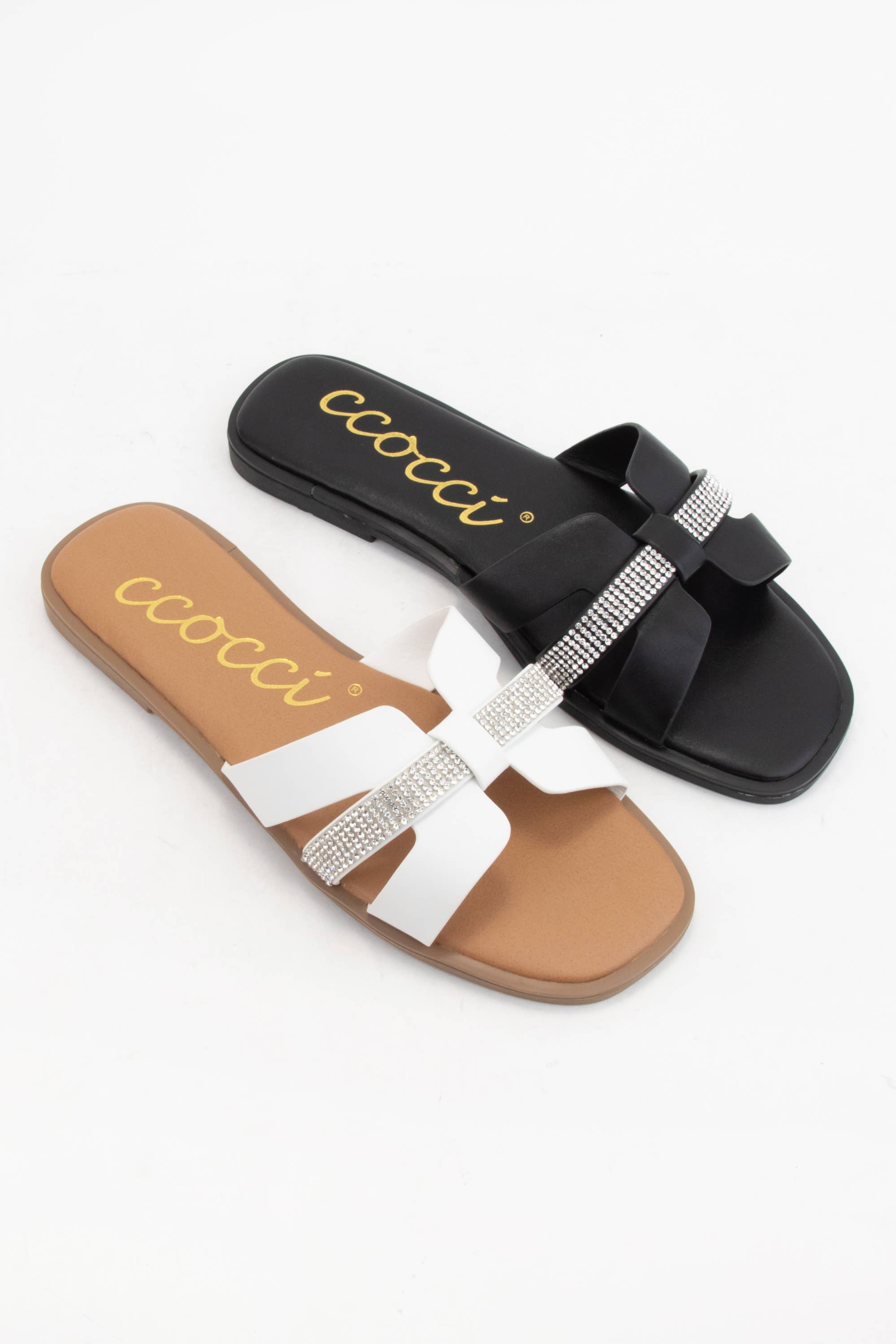 MAGGIE JEWELED H-SHAPE CUTOUT SLIDE