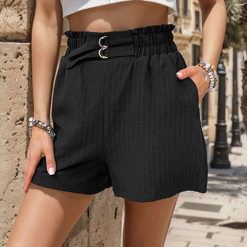 Stylish new black crinkle shorts