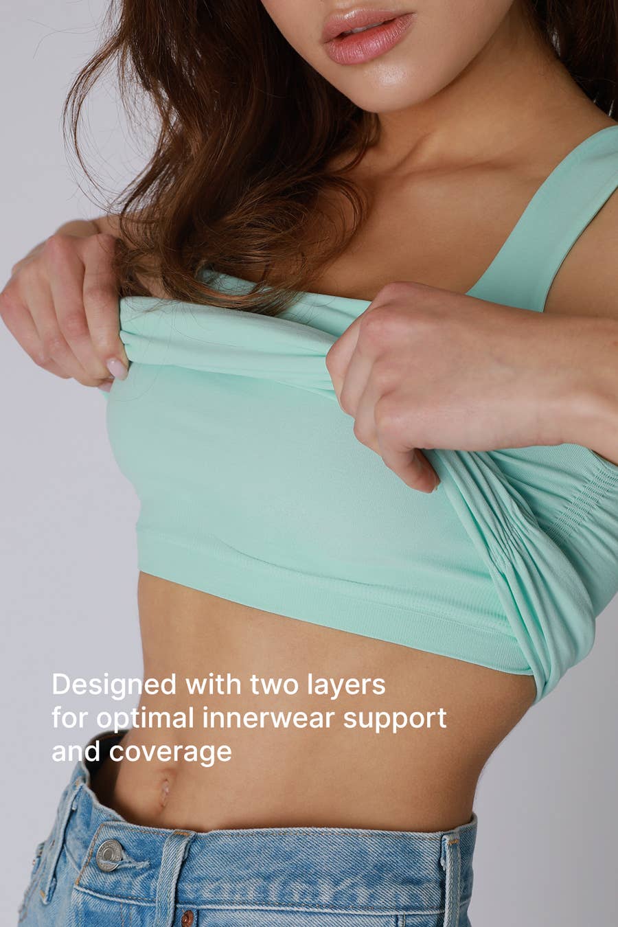 Nikibiki Clean Line Square Shirred Top