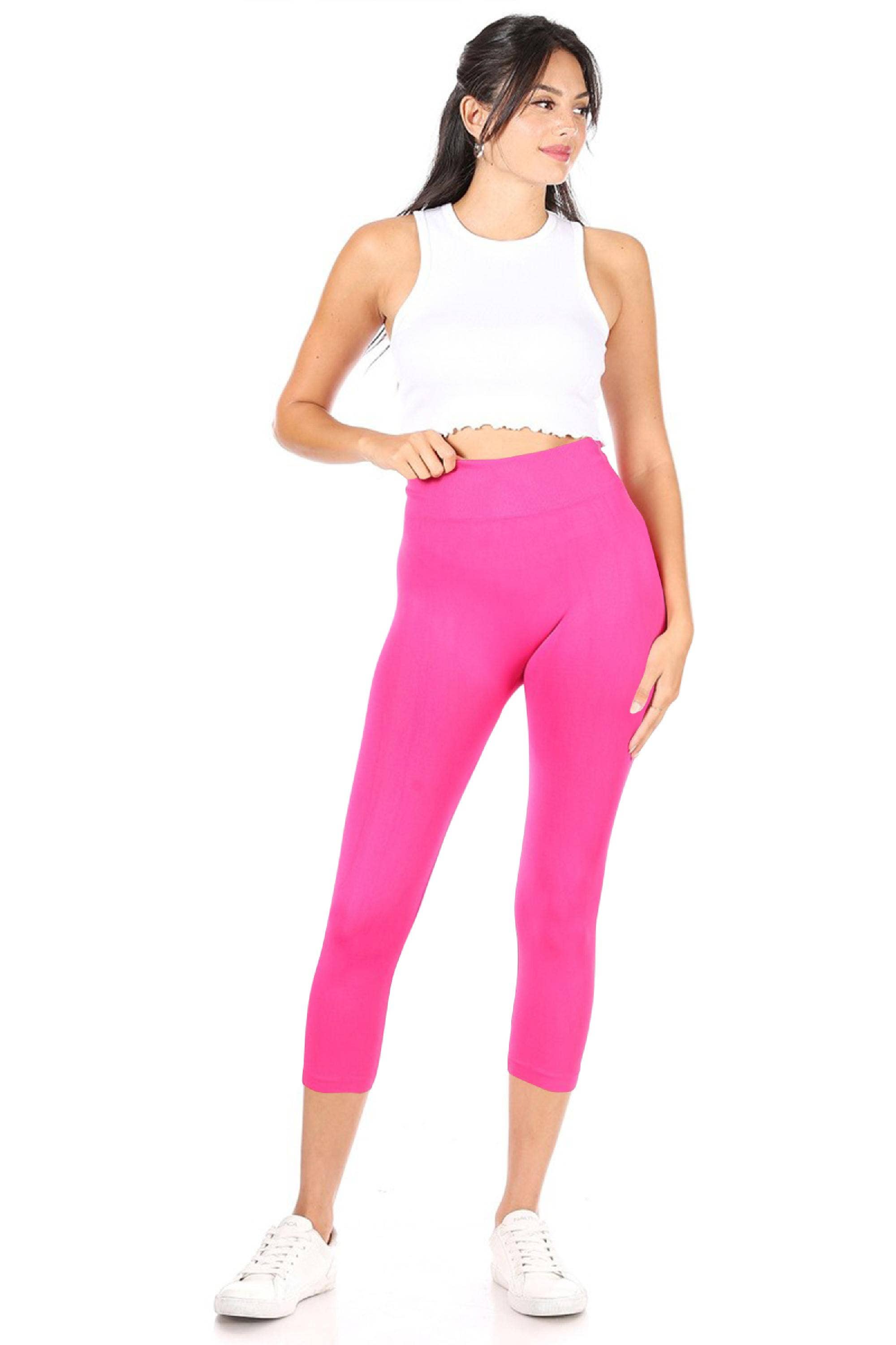 Women's Casual Solid Seamless Capri Leggings