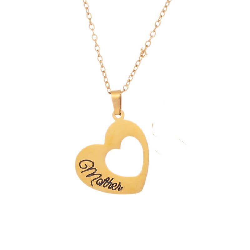 Mother Daughter Heart Necklace Set Matching Jewelry Pendant
