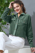 LONG SLEEVE BUTTONED FRONT POCKETS CASUAL SHACKET