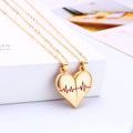 Heartbeat Couple Necklace Matching Love Pendant, Friend,Wife