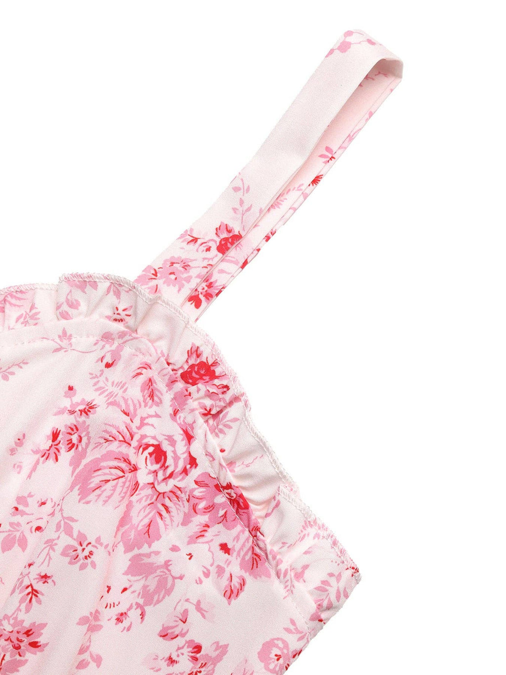Pink Floral Square Neck Sleeveless Summer Long Dress Elegant Fit
