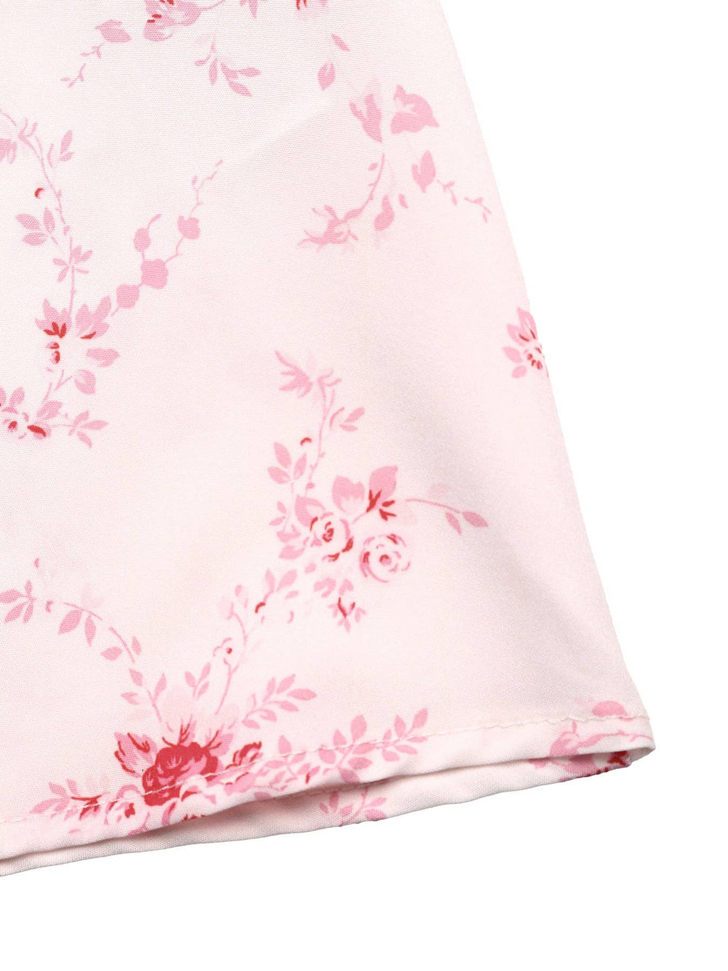 Pink Floral Square Neck Sleeveless Summer Long Dress Elegant Fit