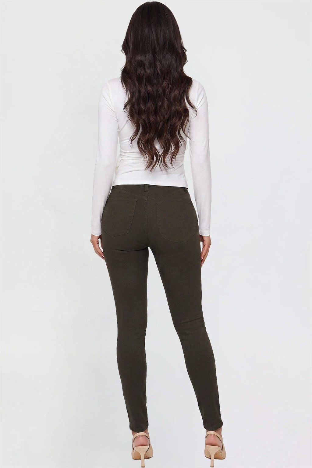 Junior Hyperstretch Mid-Rise Basic Skinny Pants Olive
