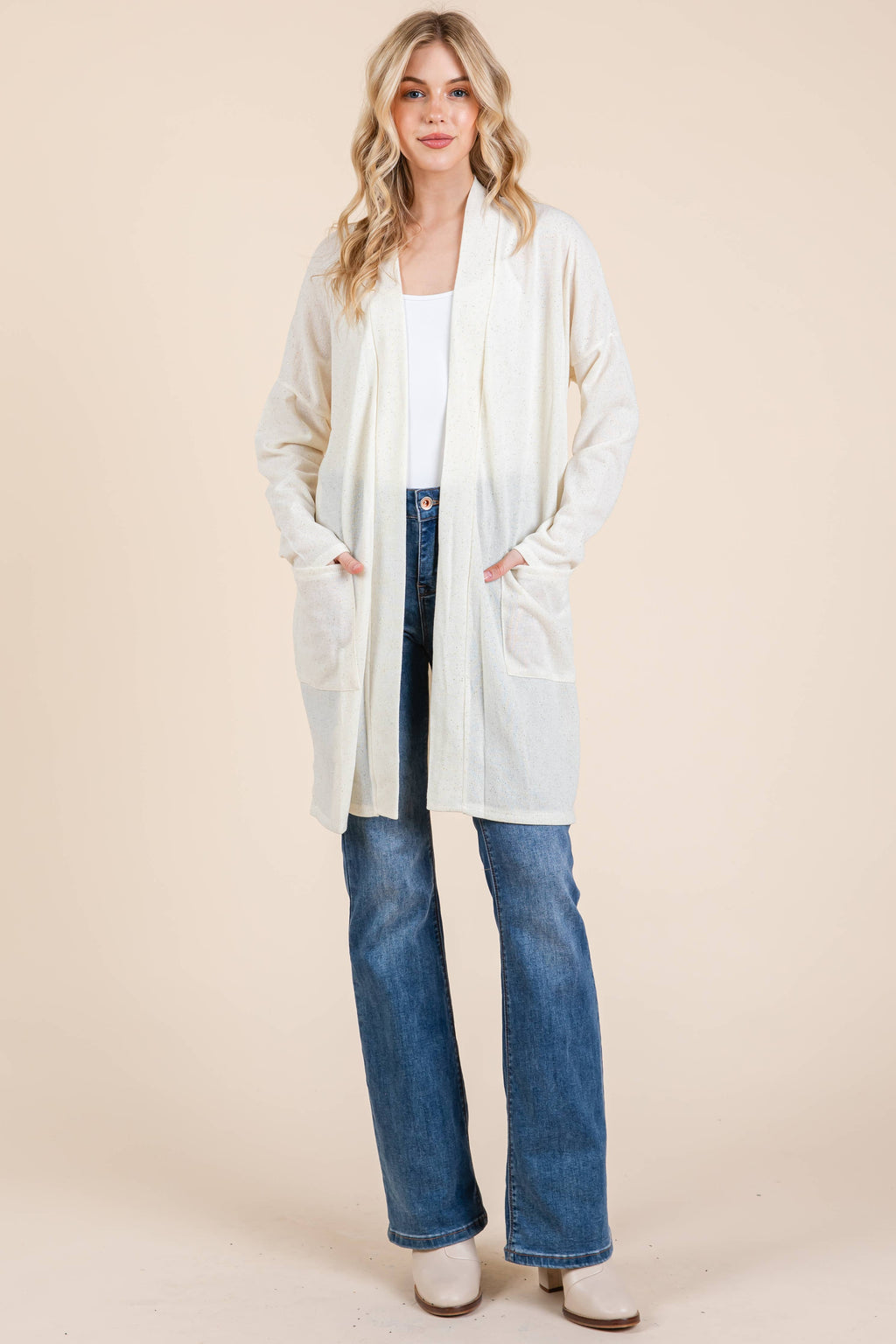 OPEN FRONT CARDIGAN