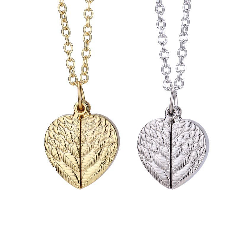 Angel Wings Heart Photo Locket Necklace Memorial Keepsake