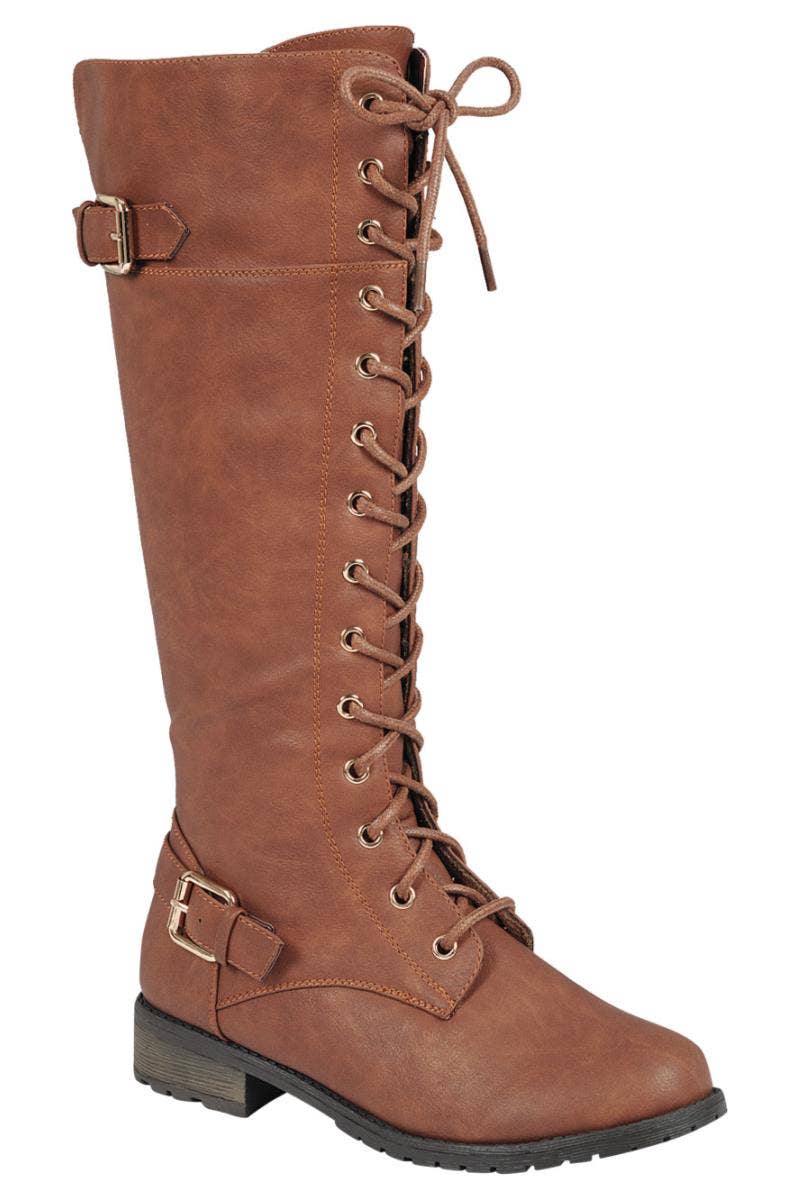 Women's Durable Lace Up Running Boots Knee High Shoes