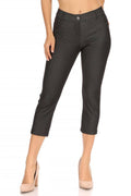 Women's Casual Comfy Slim Pocket Jeggings Capri Pants