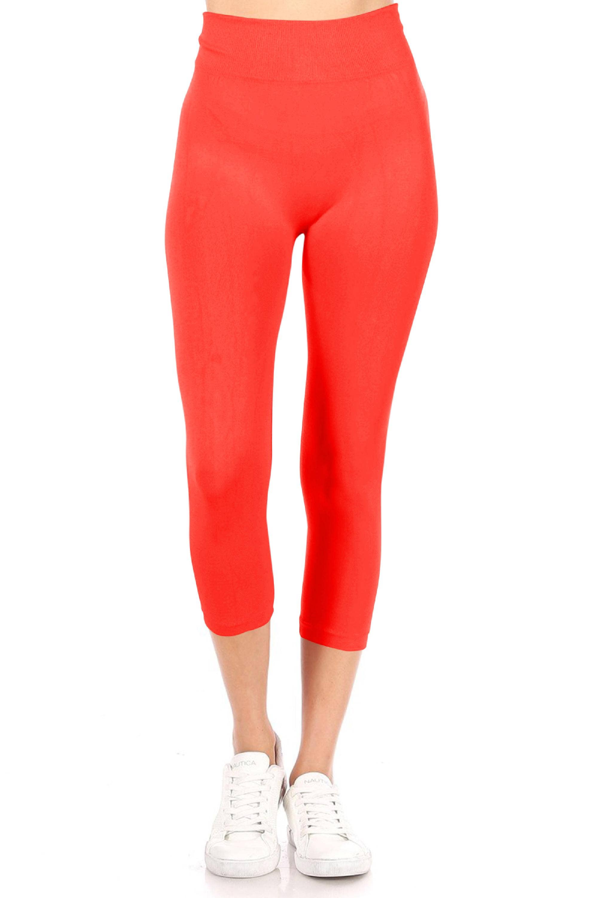 Women's Casual Solid Seamless Capri Leggings