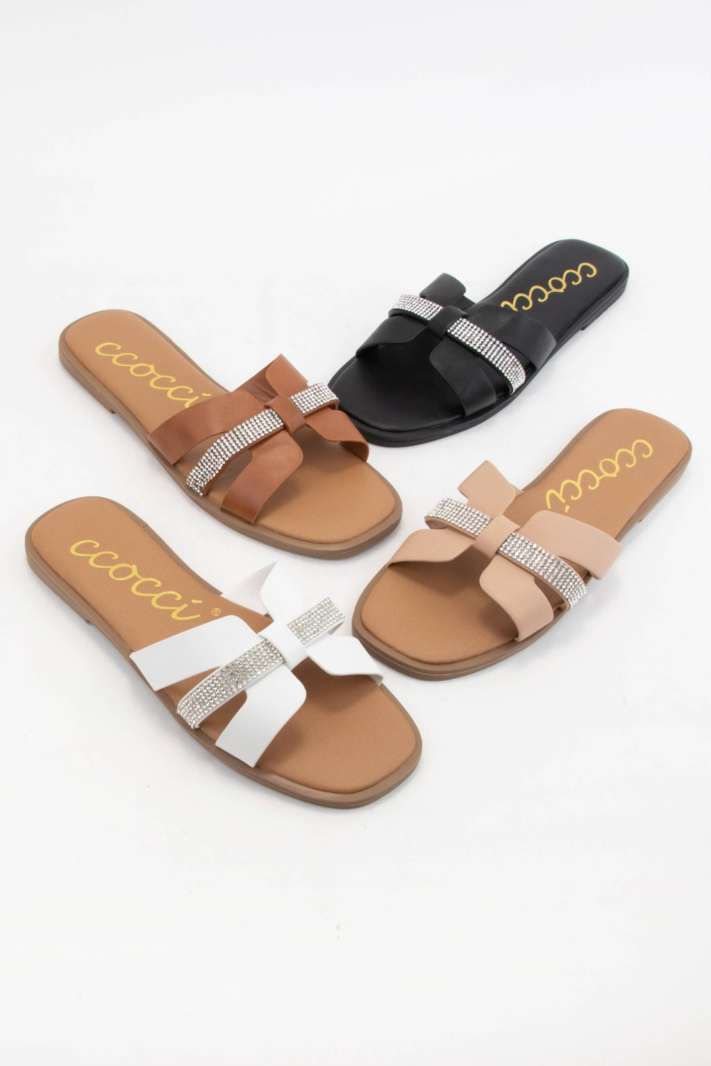 MAGGIE JEWELED H-SHAPE CUTOUT SLIDE