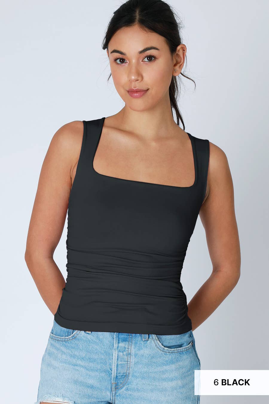 Nikibiki Clean Line Square Shirred Top