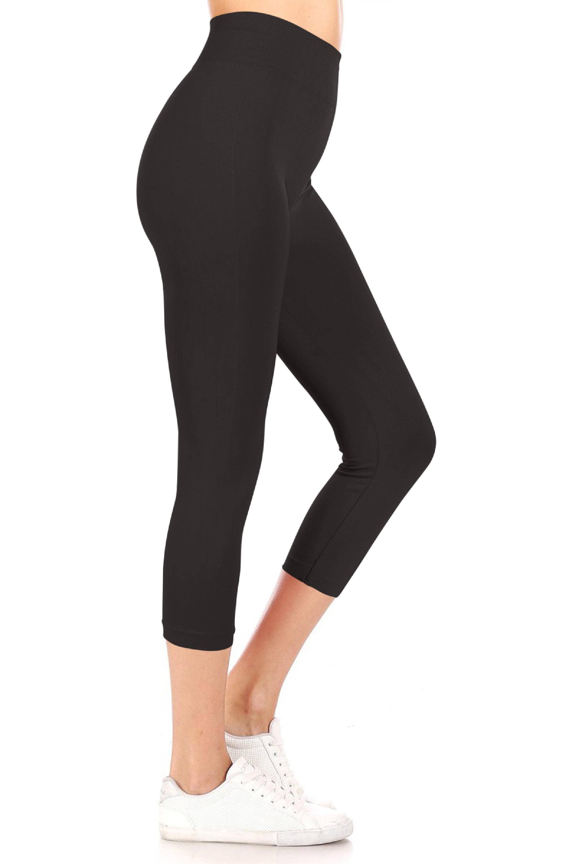 Women's Casual Solid Seamless Capri Leggings