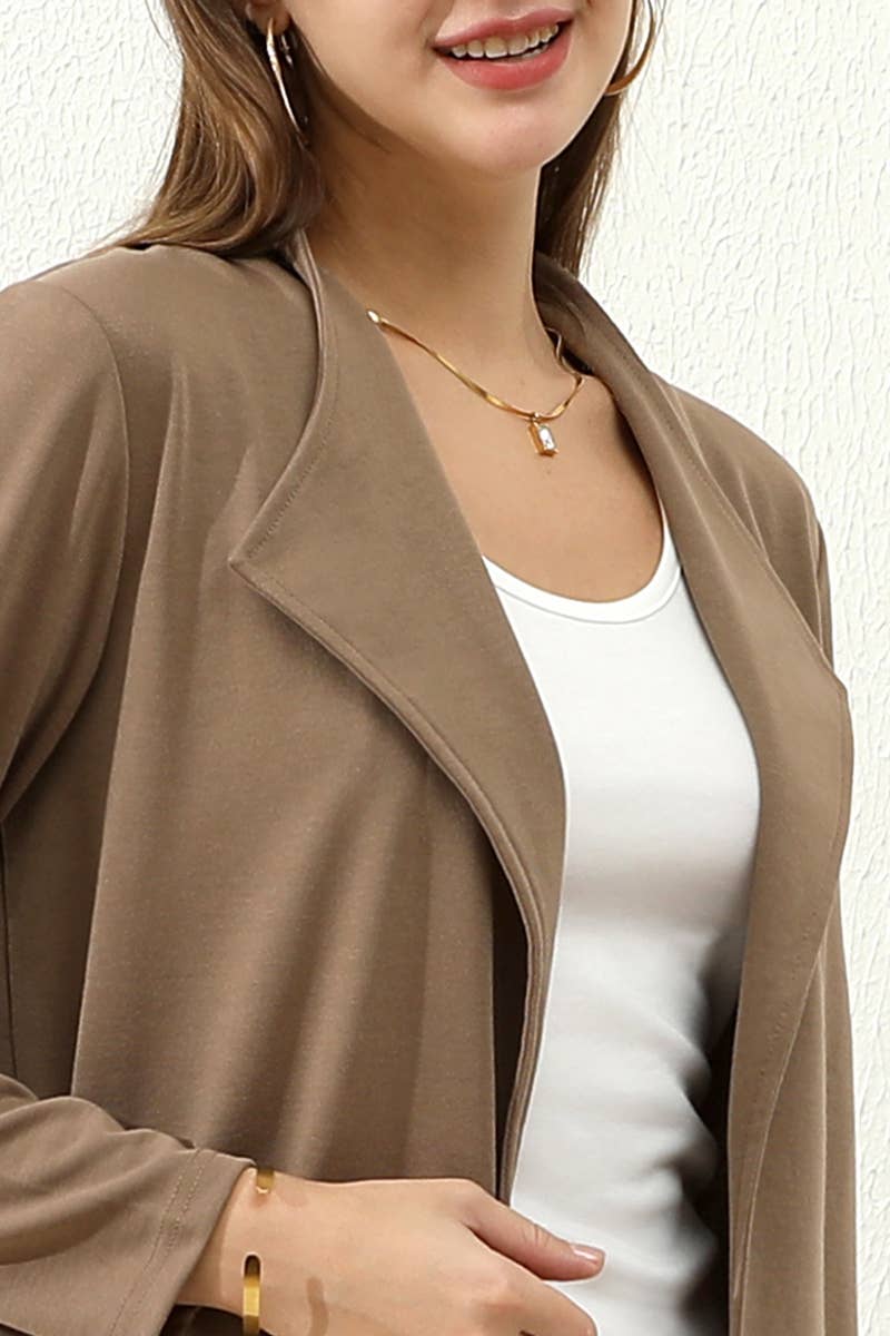 OPEN FRONT OFFICE TRENCH JACKET BLAZER